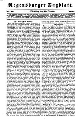 Regensburger Tagblatt Dienstag 18. Januar 1853