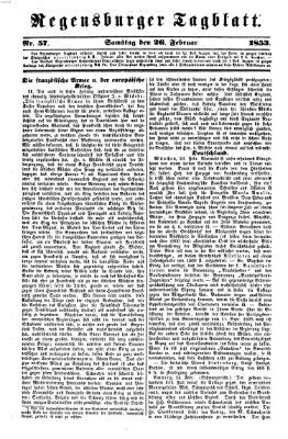 Regensburger Tagblatt Samstag 26. Februar 1853