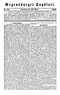 Regensburger Tagblatt Samstag 19. März 1853
