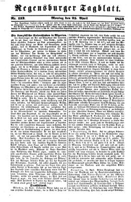 Regensburger Tagblatt Montag 25. April 1853