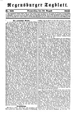 Regensburger Tagblatt Donnerstag 11. August 1853