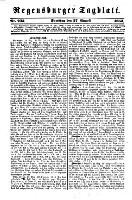 Regensburger Tagblatt Samstag 27. August 1853