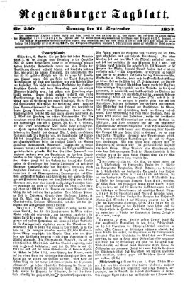 Regensburger Tagblatt Sonntag 11. September 1853