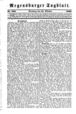 Regensburger Tagblatt Dienstag 11. Oktober 1853