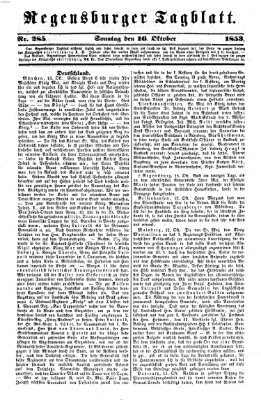 Regensburger Tagblatt Sonntag 16. Oktober 1853