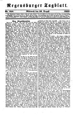 Regensburger Tagblatt Mittwoch 16. August 1854