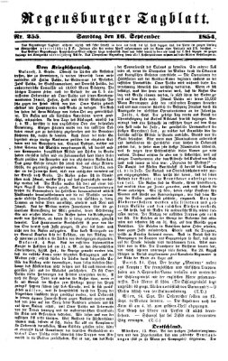 Regensburger Tagblatt Samstag 16. September 1854