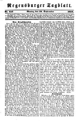 Regensburger Tagblatt Montag 18. September 1854