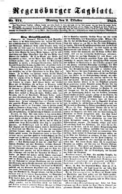 Regensburger Tagblatt Montag 2. Oktober 1854