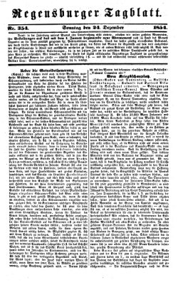 Regensburger Tagblatt Sonntag 24. Dezember 1854