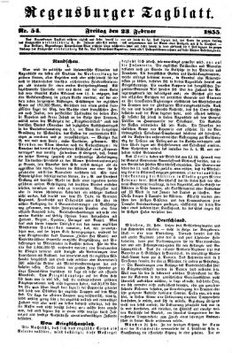Regensburger Tagblatt Freitag 23. Februar 1855