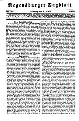 Regensburger Tagblatt Montag 2. April 1855