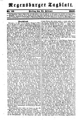 Regensburger Tagblatt Freitag 15. Februar 1856