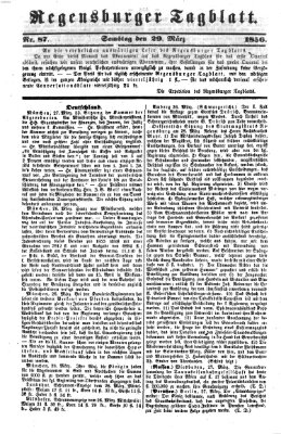 Regensburger Tagblatt Samstag 29. März 1856