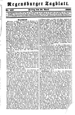 Regensburger Tagblatt Freitag 18. April 1856