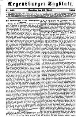 Regensburger Tagblatt Samstag 19. April 1856