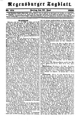 Regensburger Tagblatt Freitag 27. Juni 1856