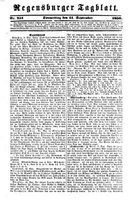 Regensburger Tagblatt Donnerstag 11. September 1856