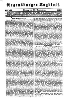 Regensburger Tagblatt Montag 22. September 1856