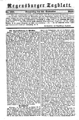 Regensburger Tagblatt Donnerstag 25. September 1856