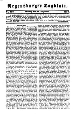 Regensburger Tagblatt Montag 22. Dezember 1856