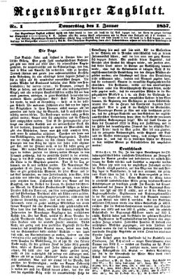 Regensburger Tagblatt Donnerstag 1. Januar 1857