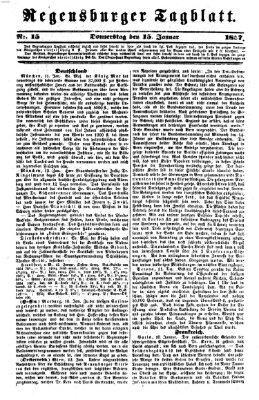 Regensburger Tagblatt Donnerstag 15. Januar 1857