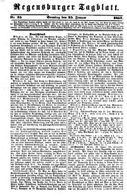 Regensburger Tagblatt Sonntag 25. Januar 1857