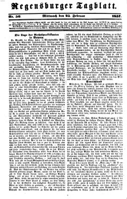 Regensburger Tagblatt Mittwoch 25. Februar 1857