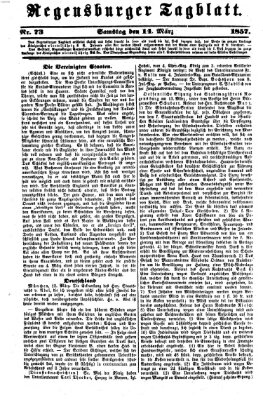 Regensburger Tagblatt Samstag 14. März 1857