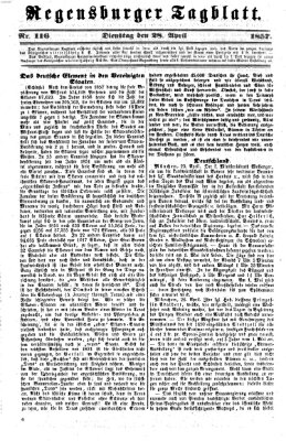 Regensburger Tagblatt Dienstag 28. April 1857