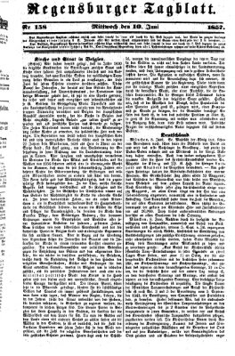 Regensburger Tagblatt Mittwoch 10. Juni 1857