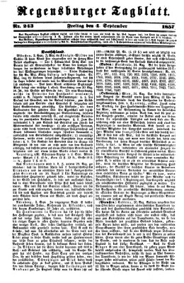 Regensburger Tagblatt Freitag 4. September 1857