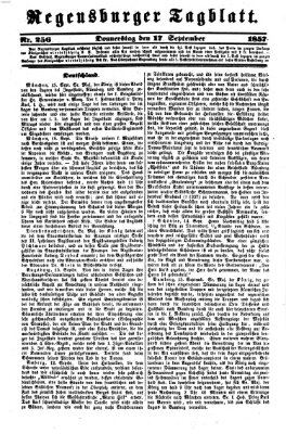 Regensburger Tagblatt Donnerstag 17. September 1857