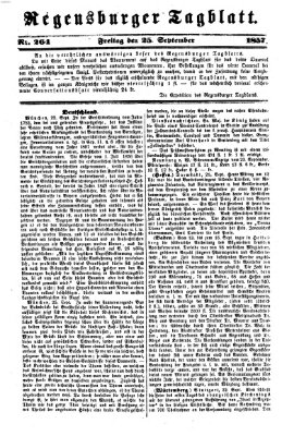 Regensburger Tagblatt Freitag 25. September 1857