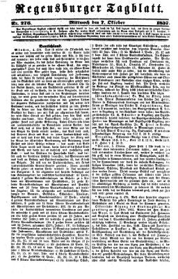 Regensburger Tagblatt Mittwoch 7. Oktober 1857