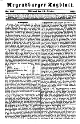 Regensburger Tagblatt Mittwoch 14. Oktober 1857