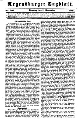 Regensburger Tagblatt Samstag 7. November 1857