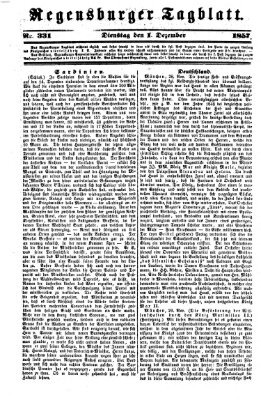 Regensburger Tagblatt Dienstag 1. Dezember 1857