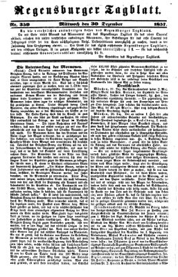 Regensburger Tagblatt Mittwoch 30. Dezember 1857