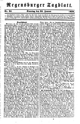 Regensburger Tagblatt Sonntag 31. Januar 1858