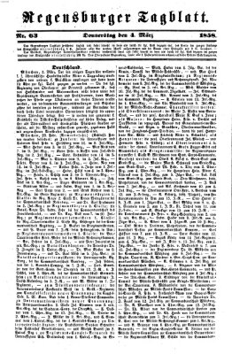 Regensburger Tagblatt Donnerstag 4. März 1858