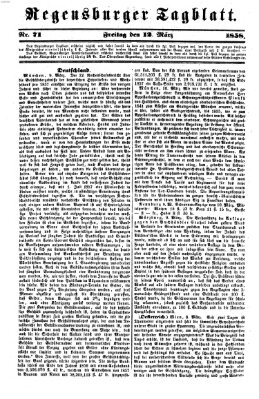Regensburger Tagblatt Freitag 12. März 1858