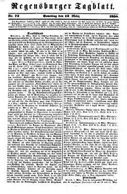 Regensburger Tagblatt Samstag 13. März 1858
