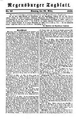 Regensburger Tagblatt Sonntag 28. März 1858