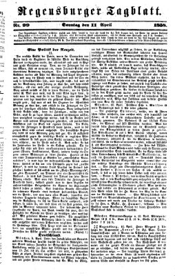 Regensburger Tagblatt Sonntag 11. April 1858