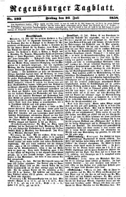 Regensburger Tagblatt Freitag 16. Juli 1858