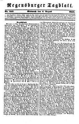 Regensburger Tagblatt Mittwoch 4. August 1858