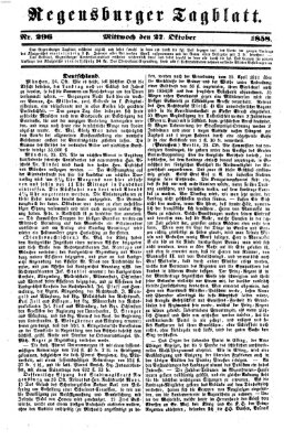 Regensburger Tagblatt Mittwoch 27. Oktober 1858