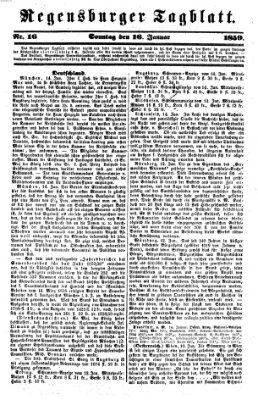 Regensburger Tagblatt Sonntag 16. Januar 1859